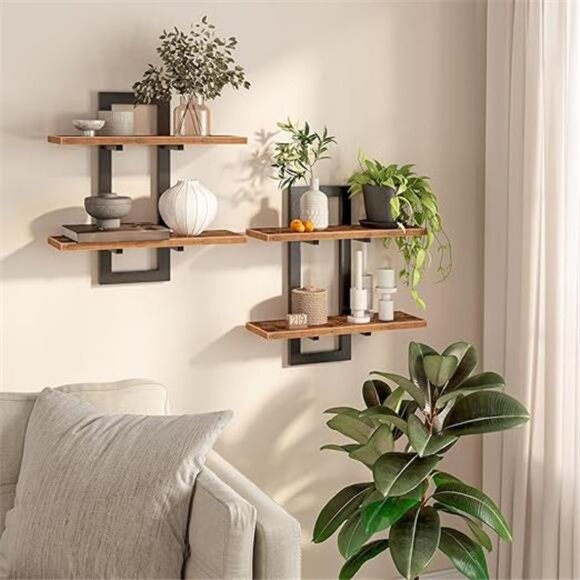 Floating Shelves, 15 Inch Wall Shelf Set of 2, Wall Mounted Storage - Picture 7 of 7